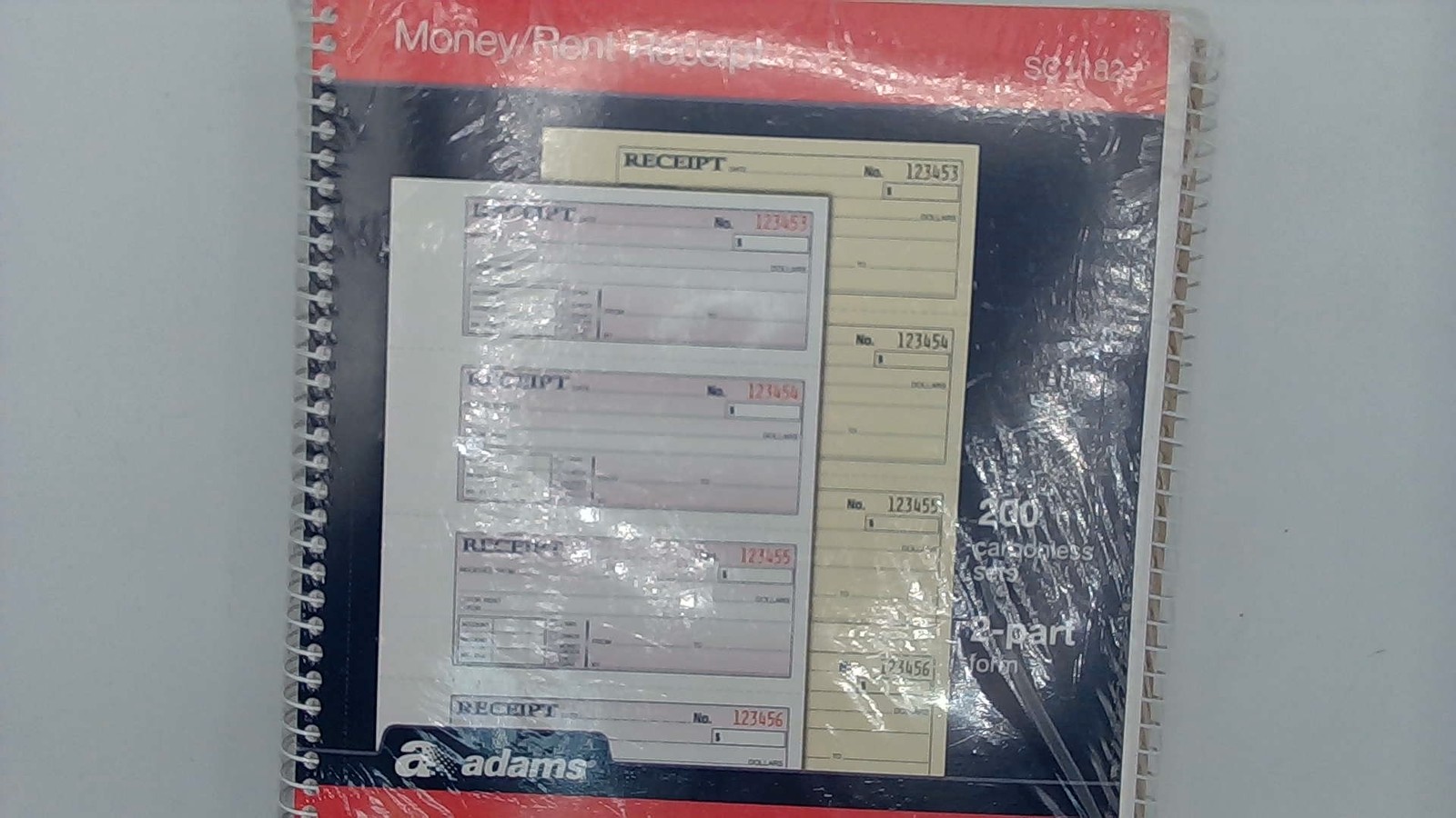 3 Adams Money/Rent Receipt Book, 2-Part Carbonless, 7-5/8″ X 11″, Spiral Bound