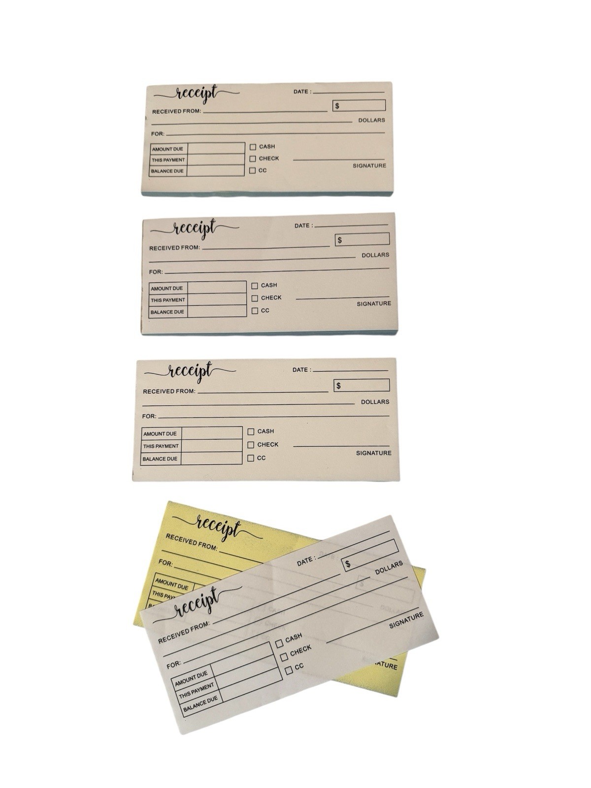 3 Pack Receipt Books 6″ x 2.75″