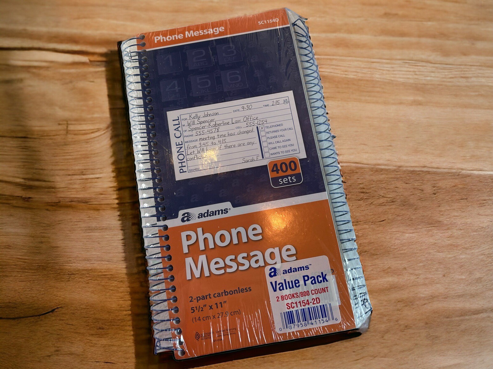 Adams Phone Message Value Pack 2 Books 800 Count Carbonless SC1154D