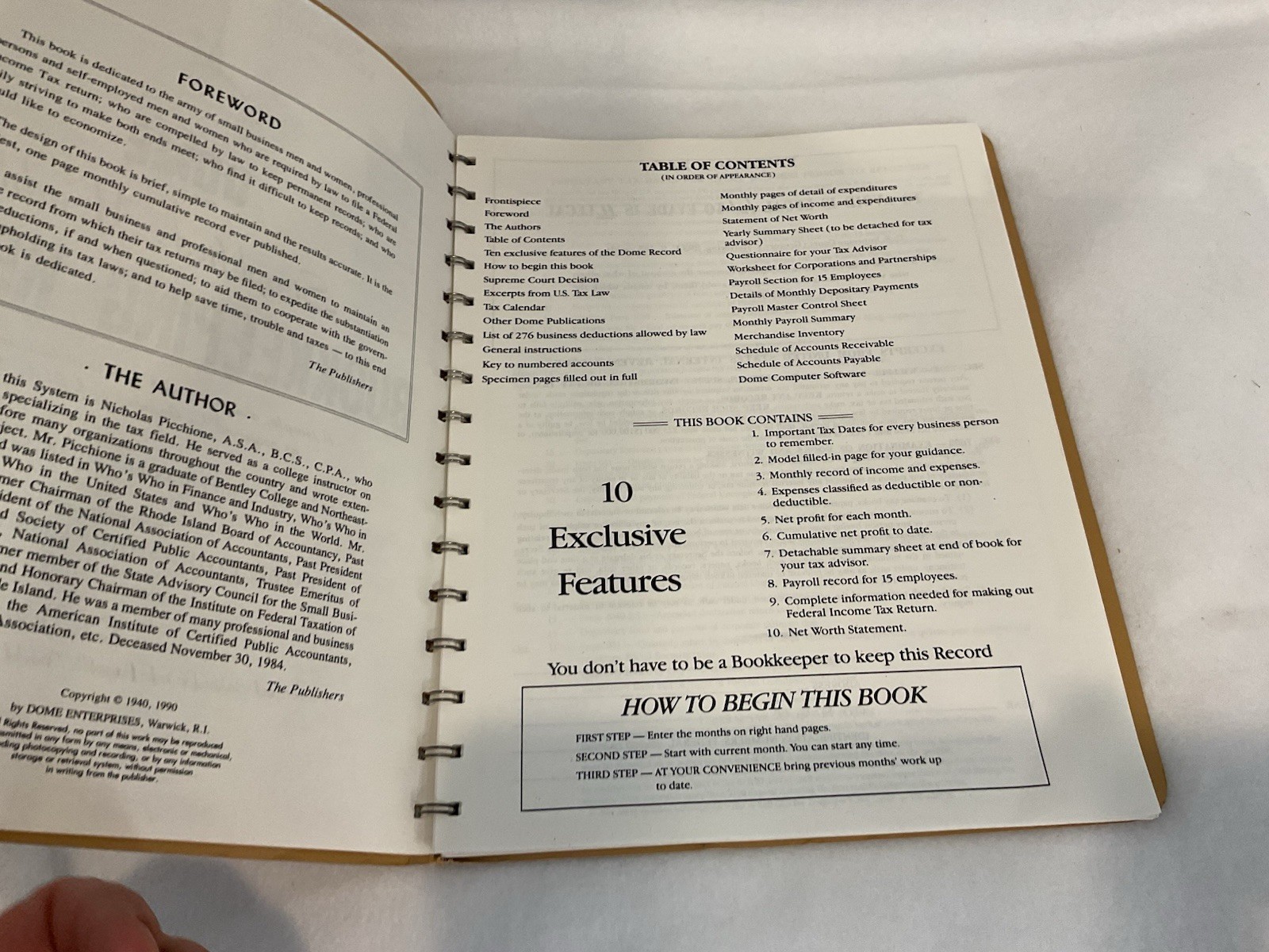 DOME Simplified Monthly Bookkeeping Record Spiral Bound #612 Nicholas Picchione