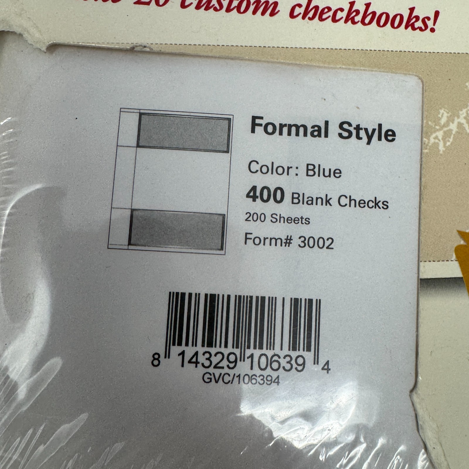 VersaCheck Security Wallet Check Refill 750 Standard Checks 250 LOT OF TWO