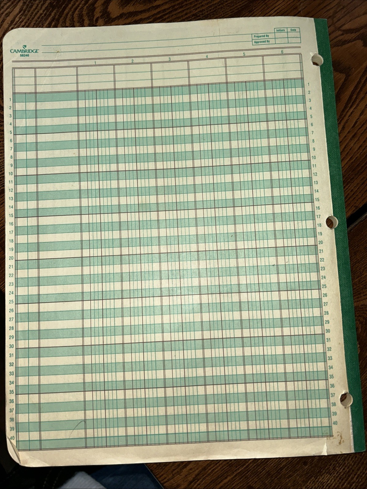 Vintage 1986 Mead Cambridge Analysis Sheets 6 Column Pad 50 Sheets New