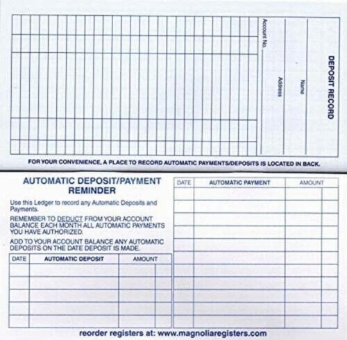 12 Check Book Ledger Transaction Registers Log for Personal or Business NEW