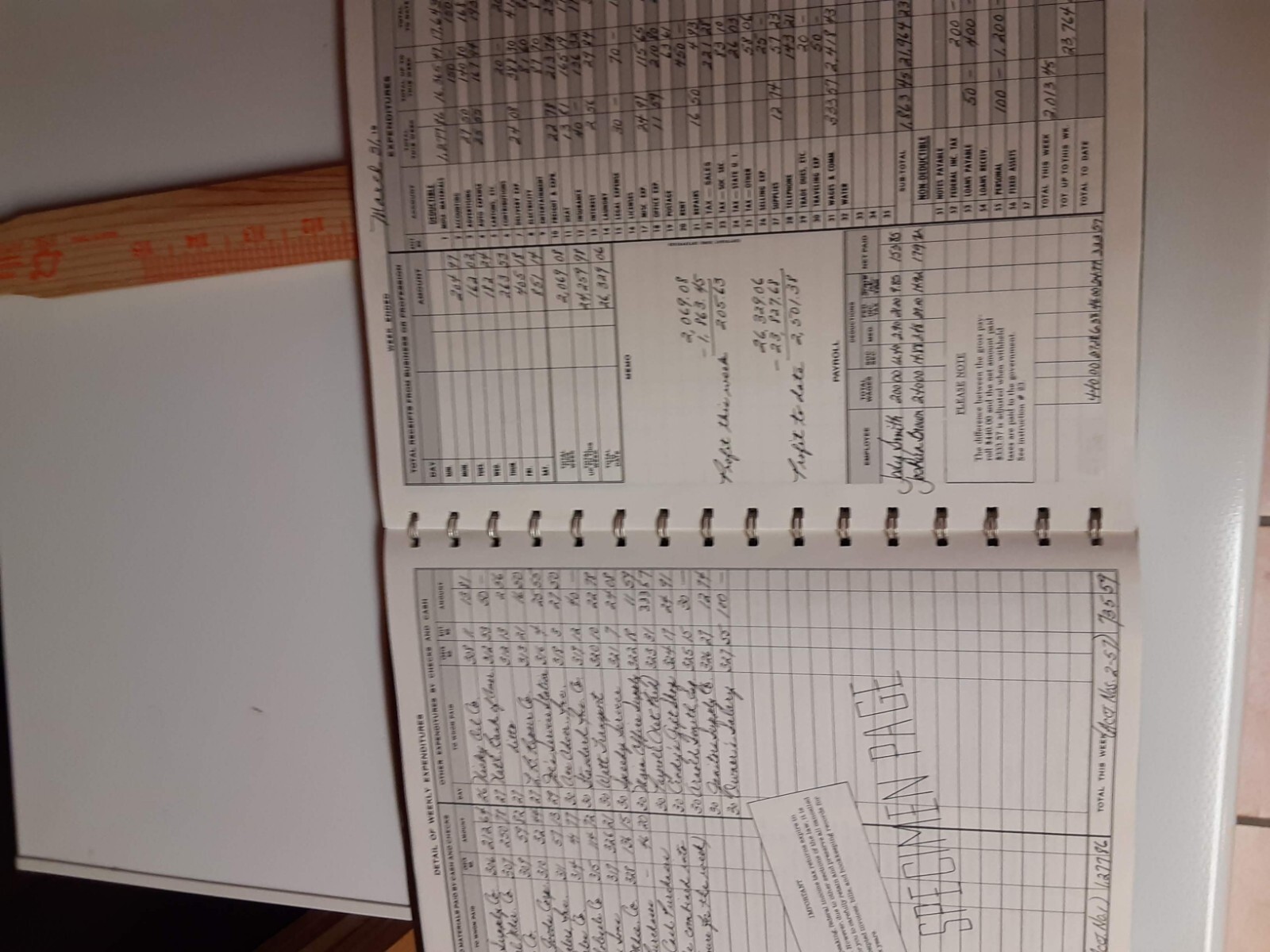 Vintage Dome Simplified Weekly Bookkeeping Record No 600 Ledger brown