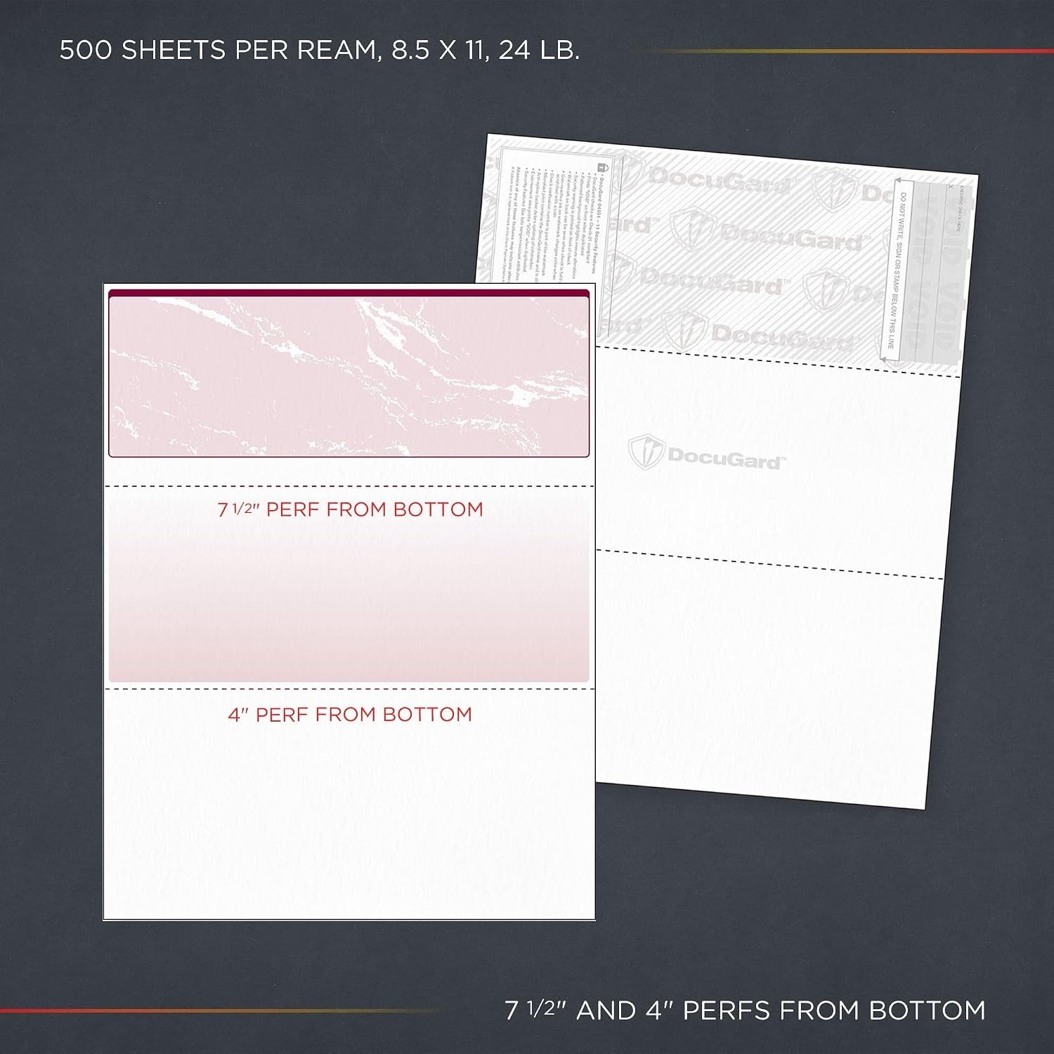 Professional Burgundy Marble Business Checks – Laser/Inkjet