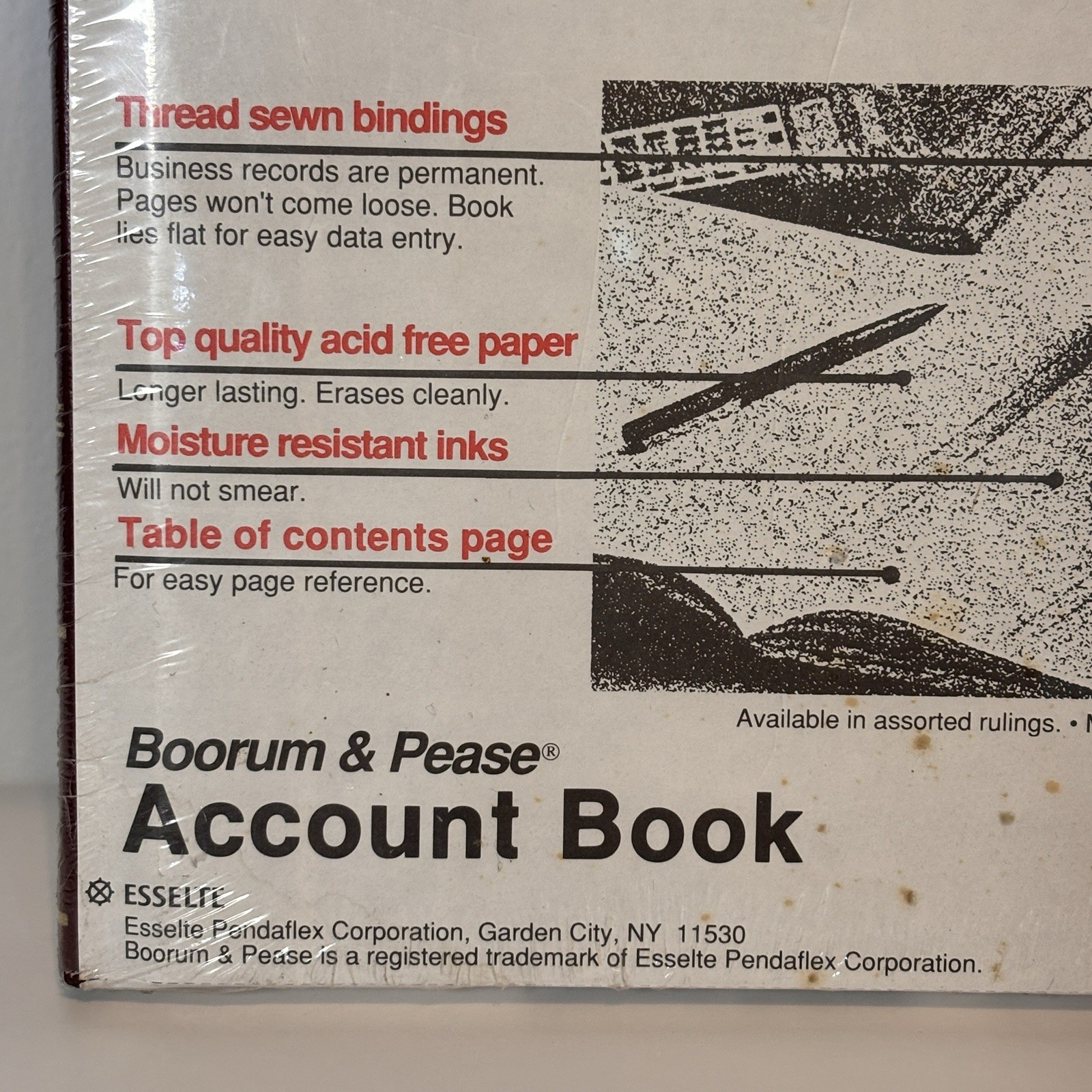 Vintage Sealed Boorum & Pease Columnar Acctg Book Record Rule Black Cover 150 Pg
