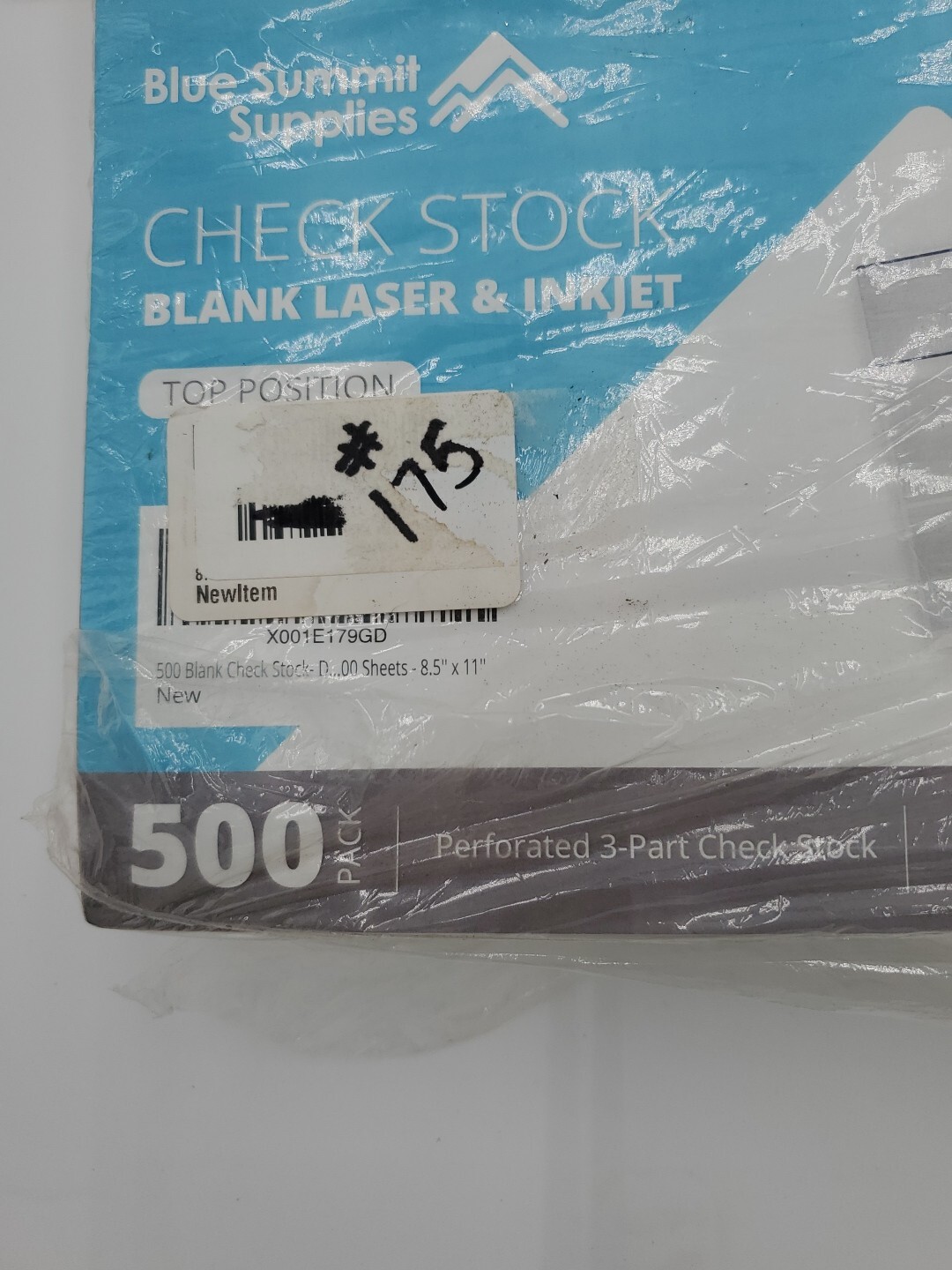 Premium Blank Security Laser Check 500 Blue/Maroon