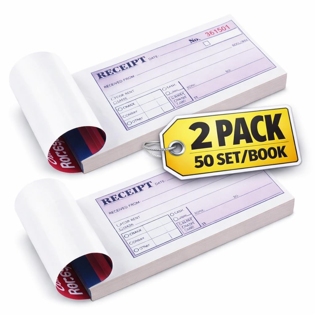 1InTheOffice Money and Rent Receipt, 2-3/4 x 7-3/16 Inches, 3-Parts,…