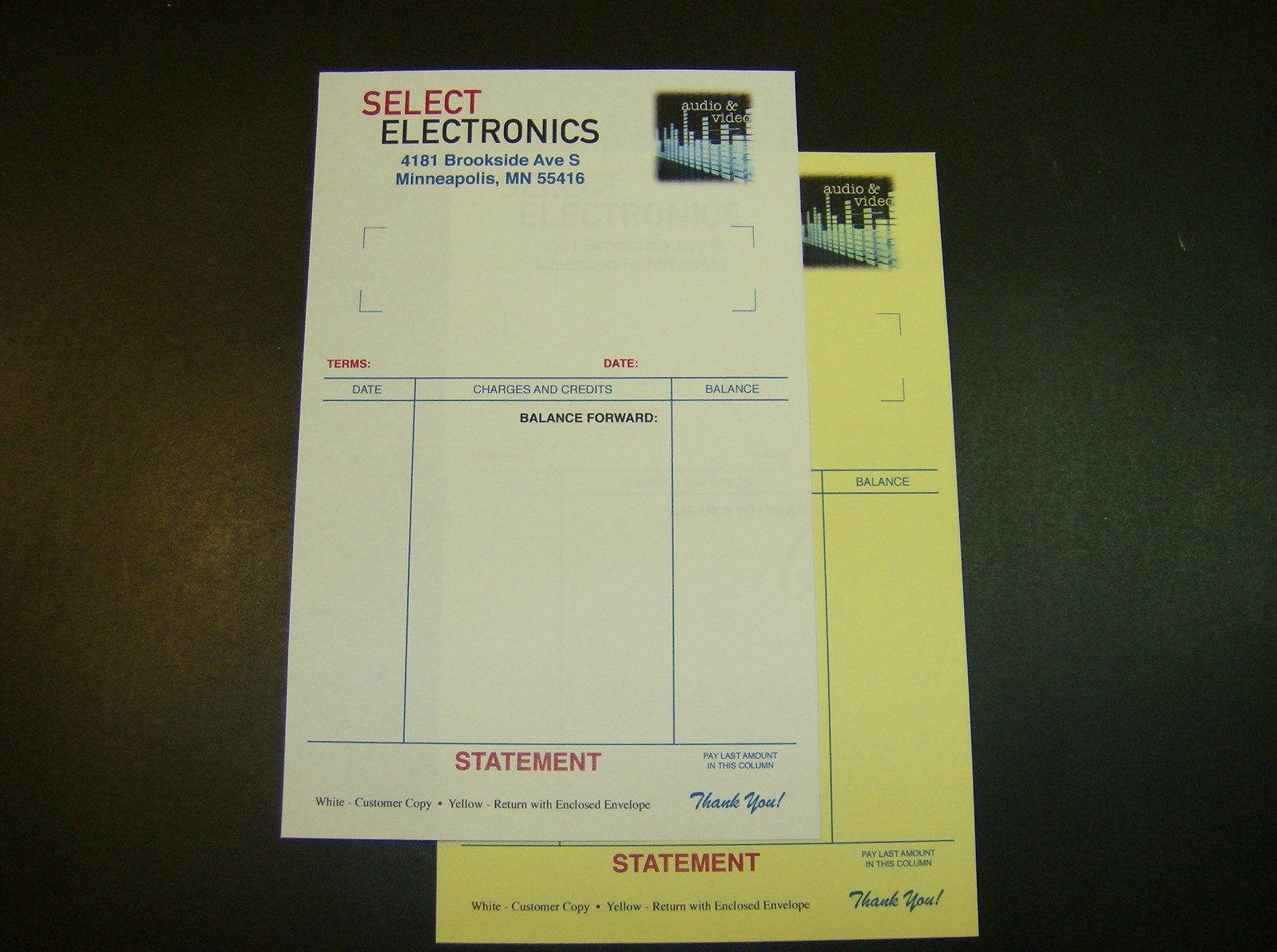 Printed Full Color Carbonless 2-Part Forms 8.5″ x 5.5″ Custom NCR Sets, 4C