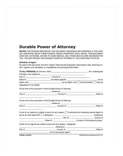 ABFLF205 Durable Power of Attorney, Forms and Instructions