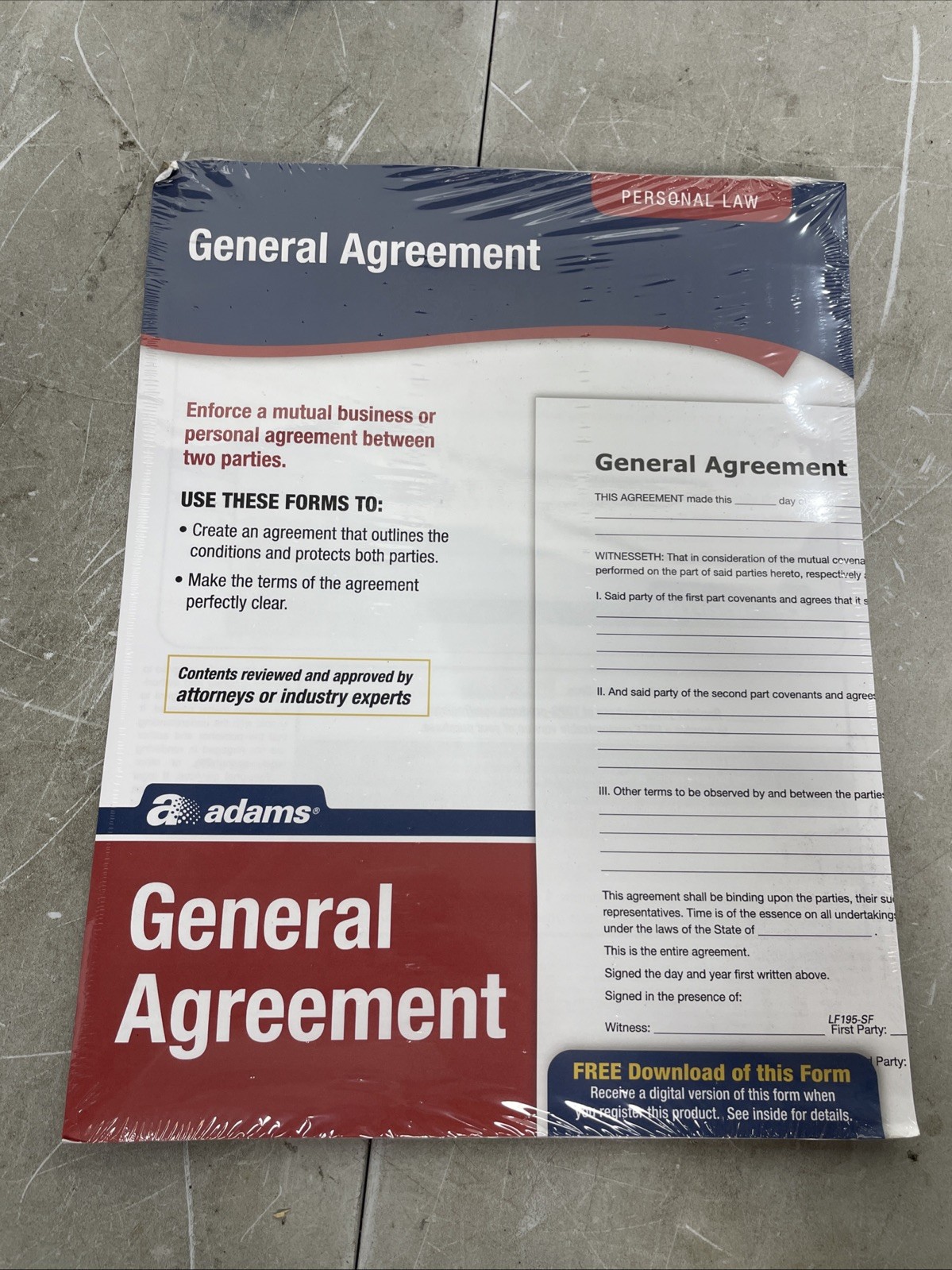 Adams General Agreement, Forms and Instructions (LF195) Case Of 48 Packages