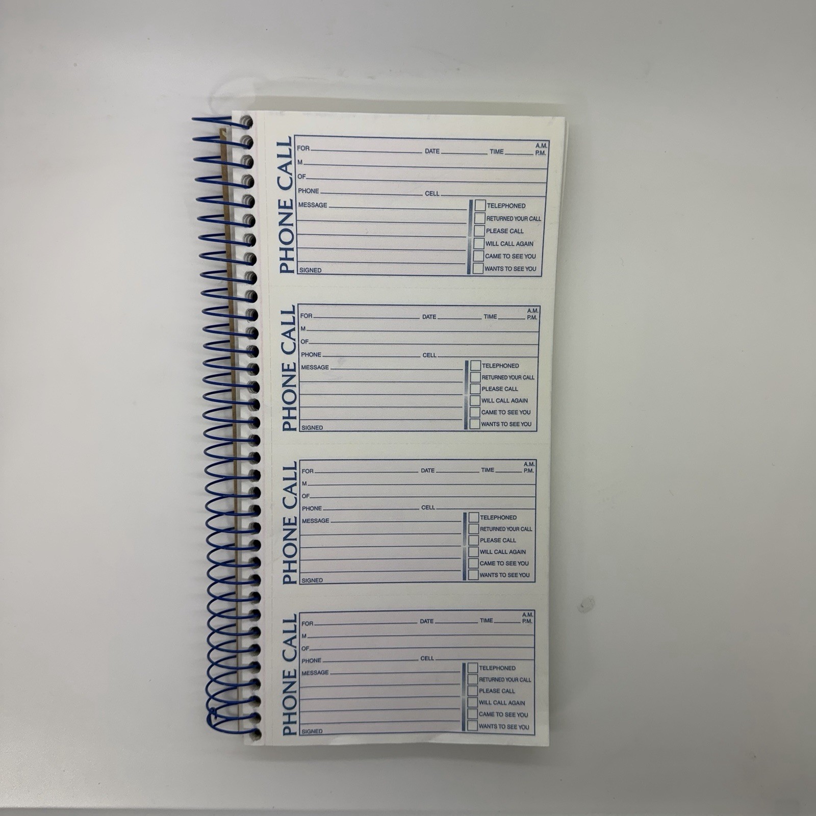 Lot 4 Spiral Bound Phone Message Book Pads Carbonless Duplicate 3 New I Opened