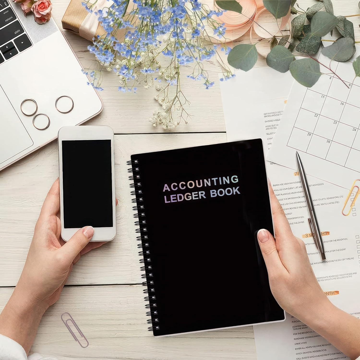 Accounting Ledger Book – A5 Check Register for Small Businesses & Personal Use,