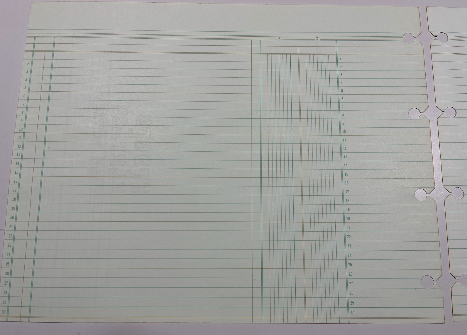 WILSON JONES G10-2 COLUMNAR 100 SHEETS GREEN NEW FOR POST BINDERS 9-1/4 x 11-7/8