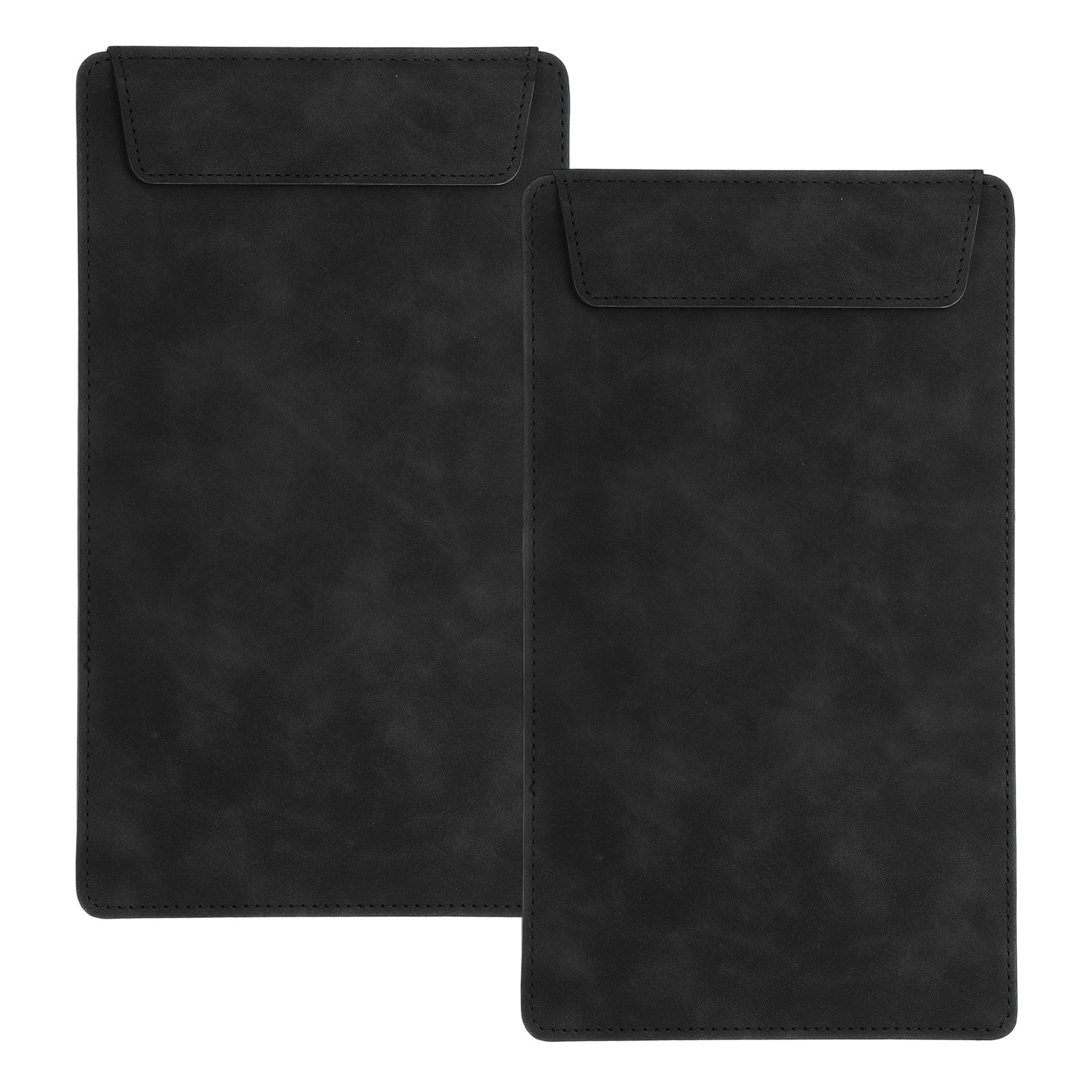 2 Pack Mini Clipboard 10″ x 6″ Leather Small Clipboard with Pen Holder Black
