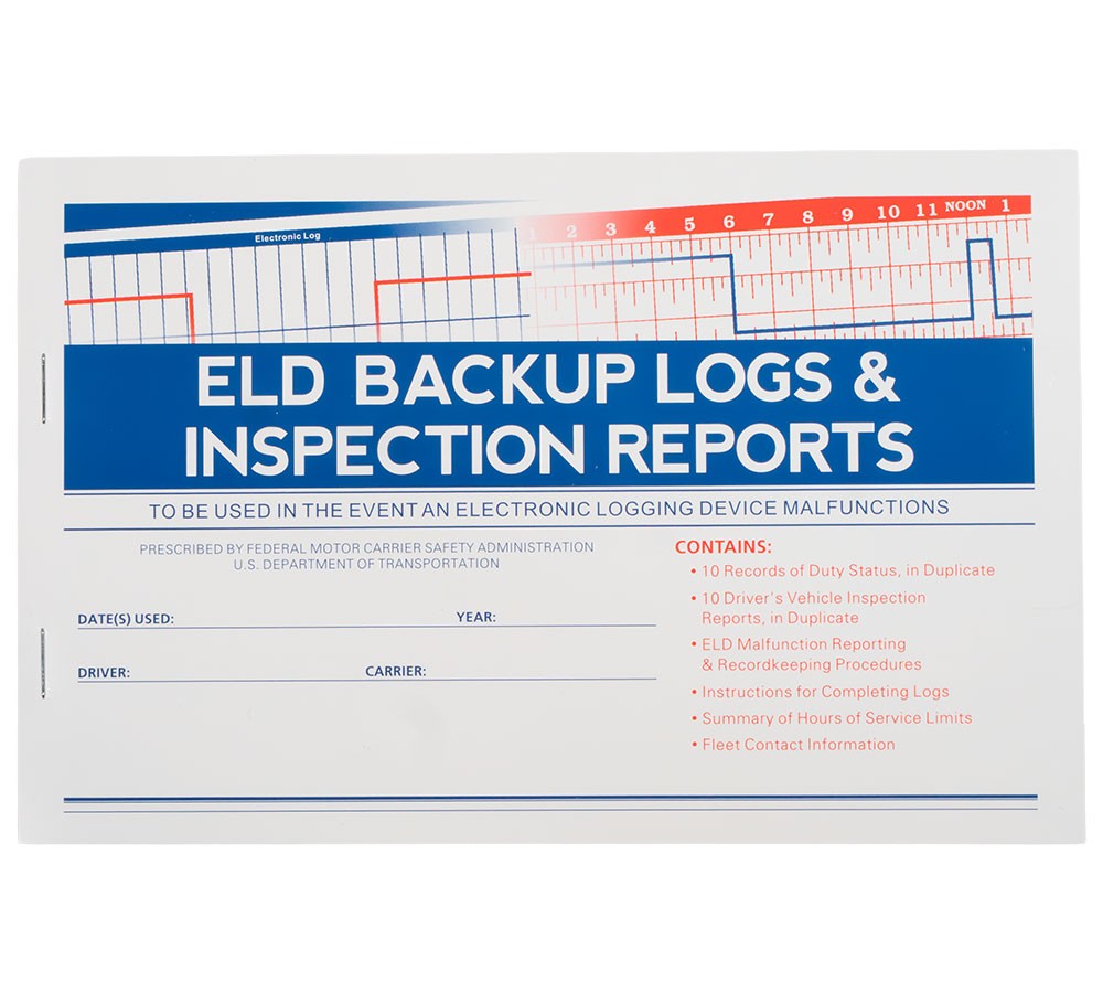 20PK ELD Backup Driver Log Books for Truck Drivers w/ Inspection Report