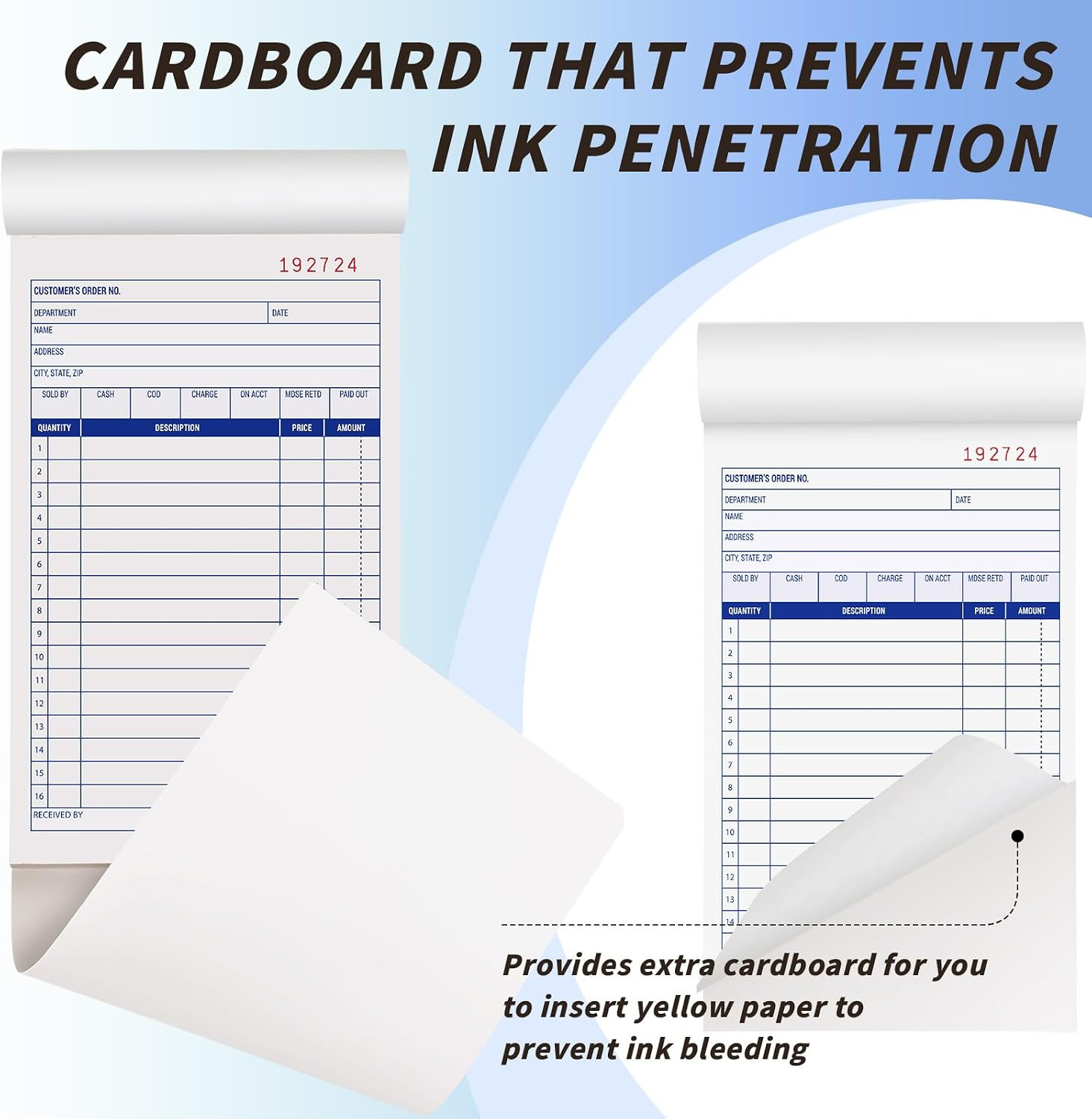 40 Pack Sales Order Book Bulk, 2-Part Carbonless Receipt Form Invoice