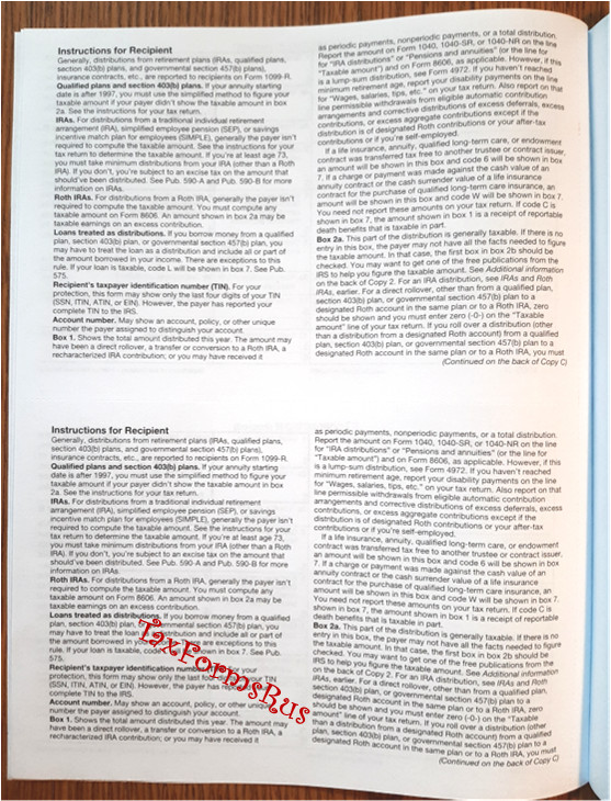 2024 IRS Tax Form 1099-R single sheet set for 2 recipients NONcarbonless 5pt 2up