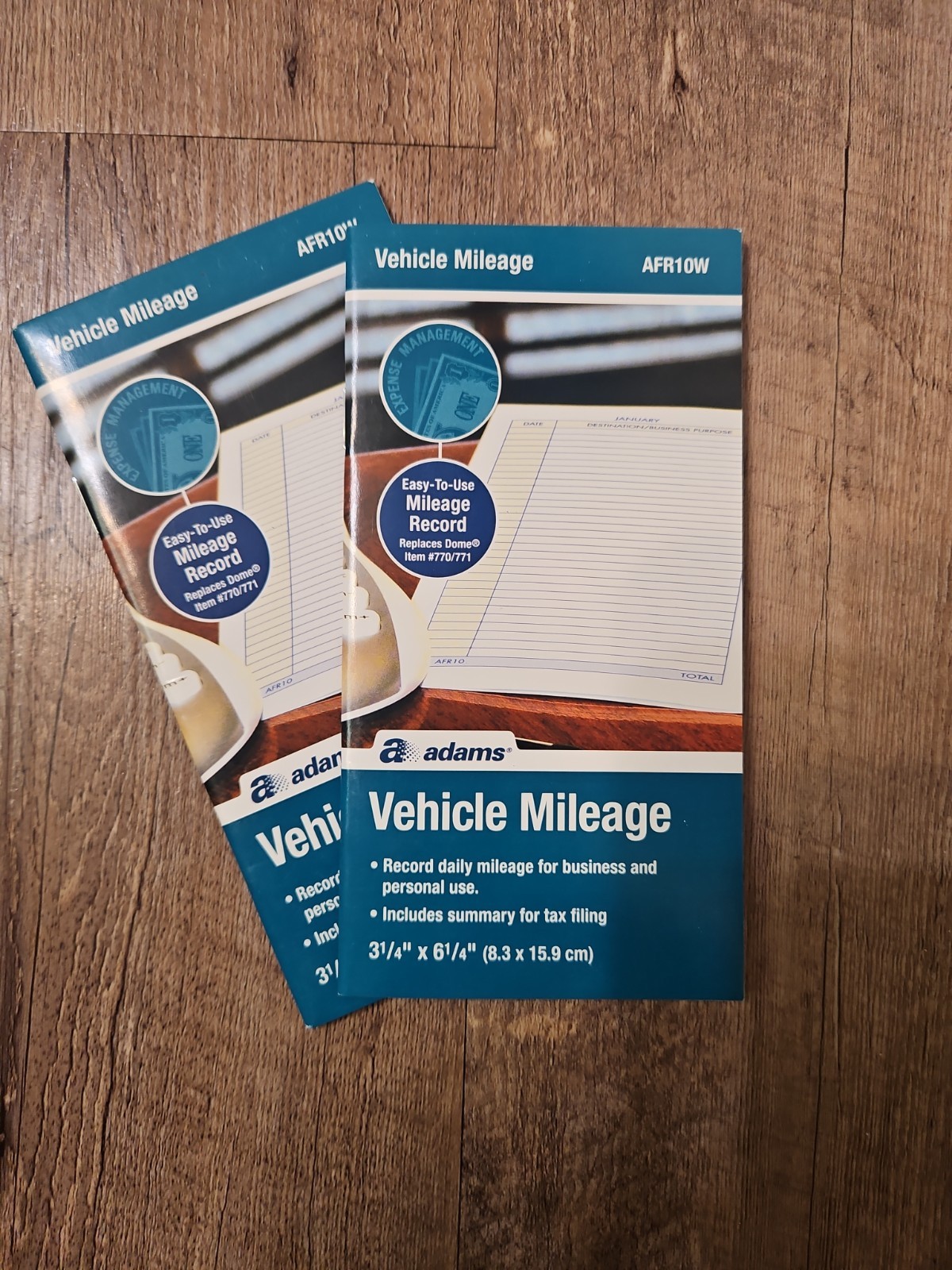 2 Adams AFR10W Vehicle Mileage Journals Logs, FAST FREE SHIPPING!