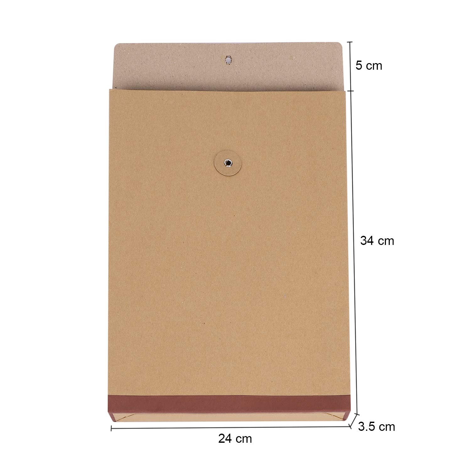 10 PCS A4 Kraft Paper File Folders Envelopes with String and Button Yellow