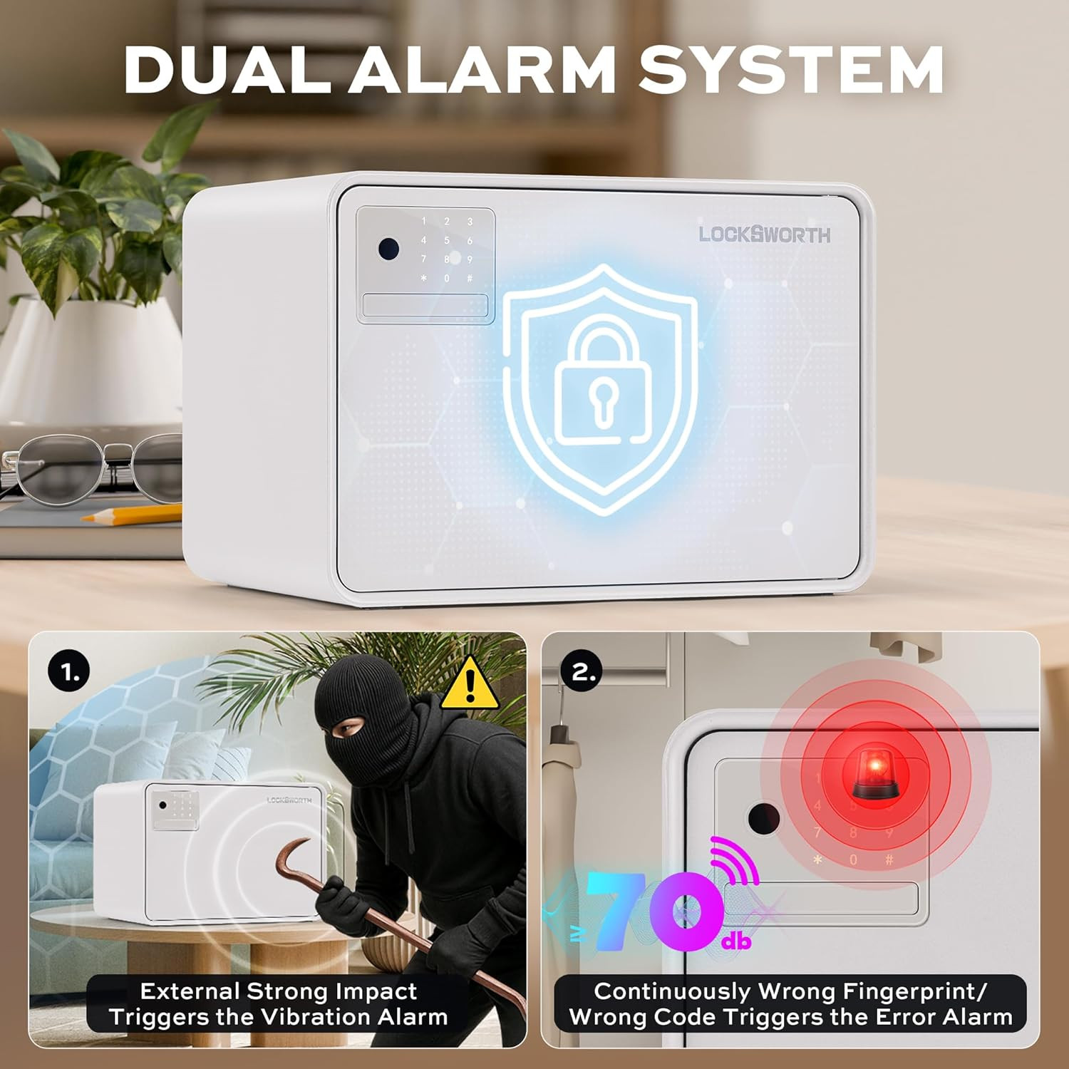 Biometric Safe for Home, 0.6 Cube Feet Auto-Open Fingerprint Safe with Touch Scr
