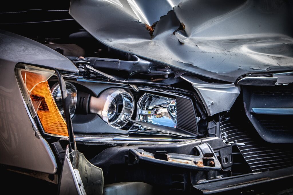 Car accident damaged vehicle